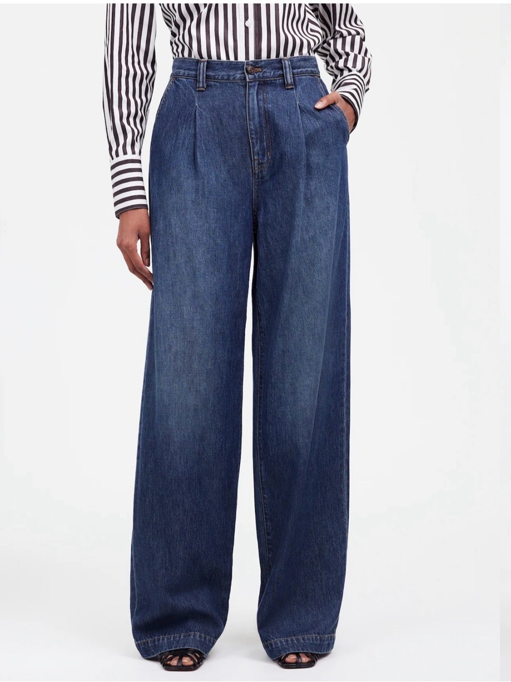 Madewell Dark Blue Wide Leg High-Rise Jeans